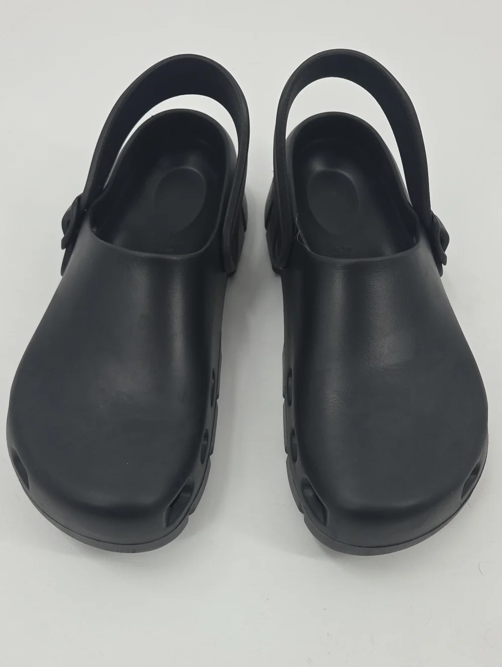 Birkenstock Black Foam Clogs with Heel Strap